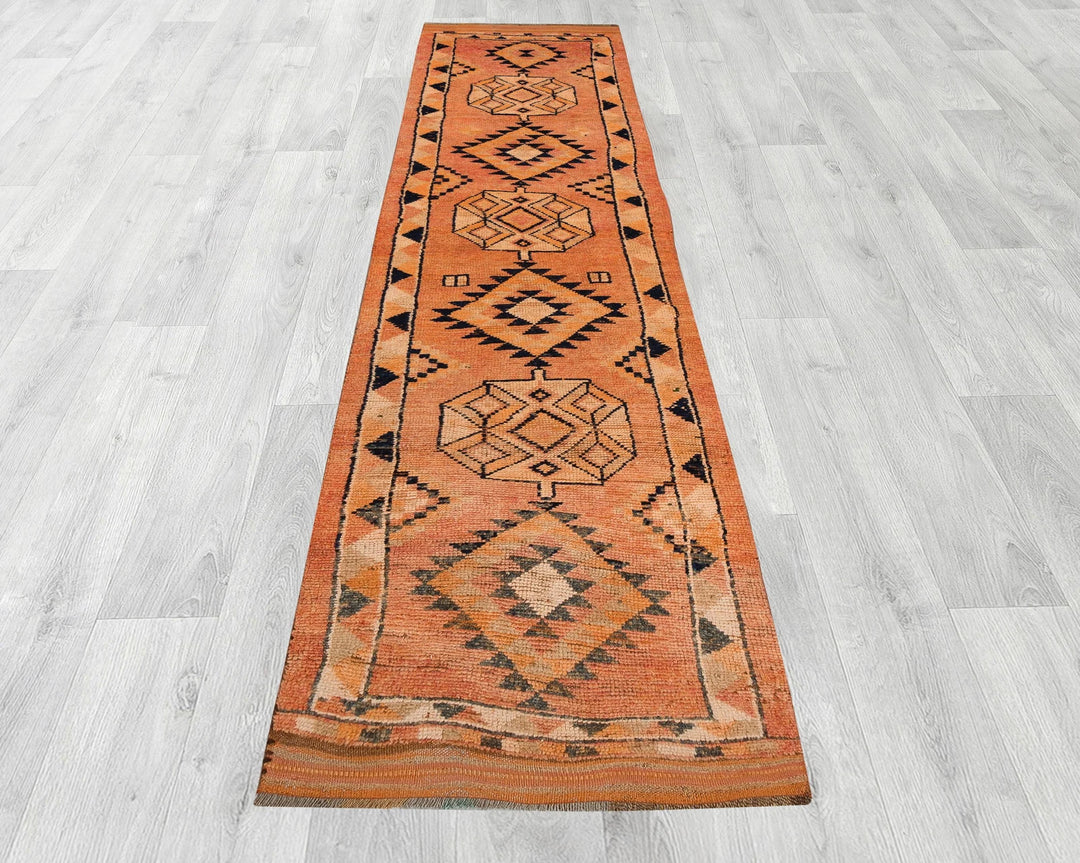Multicolor Turkish Oushak Rug 2'8" x 12'2" Hand-Knotted | No. VR75879
