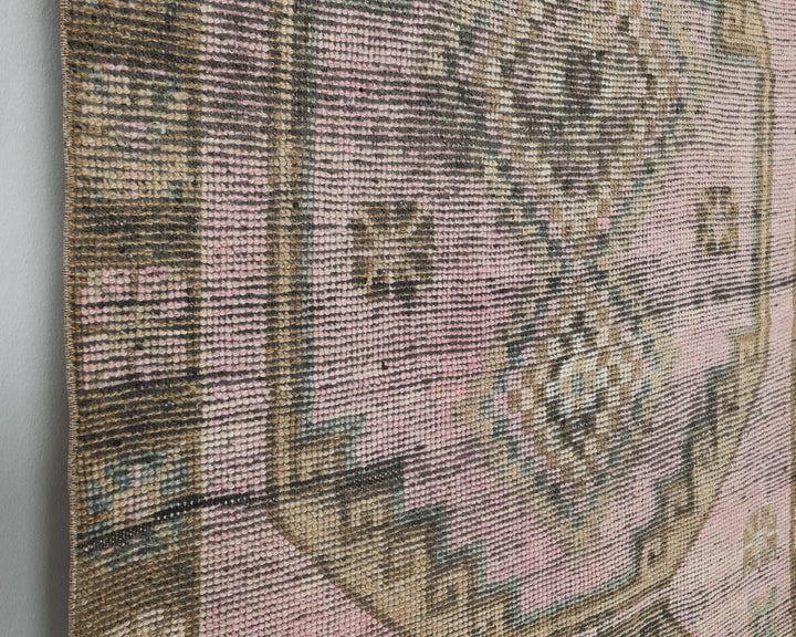 Beige Turkish Oushak Rug 3'9" x 10'6" Hand-Knotted | No. VR75925
