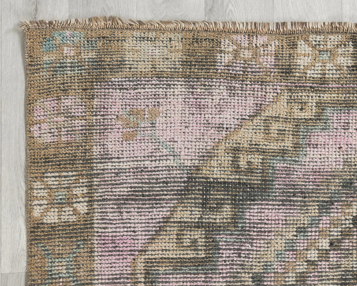 Beige Turkish Oushak Rug 3'9" x 10'6" Hand-Knotted | No. VR75925