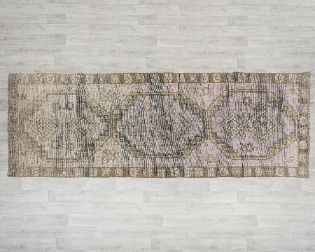 Beige Turkish Oushak Rug 3'9" x 10'6" Hand-Knotted | No. VR75925