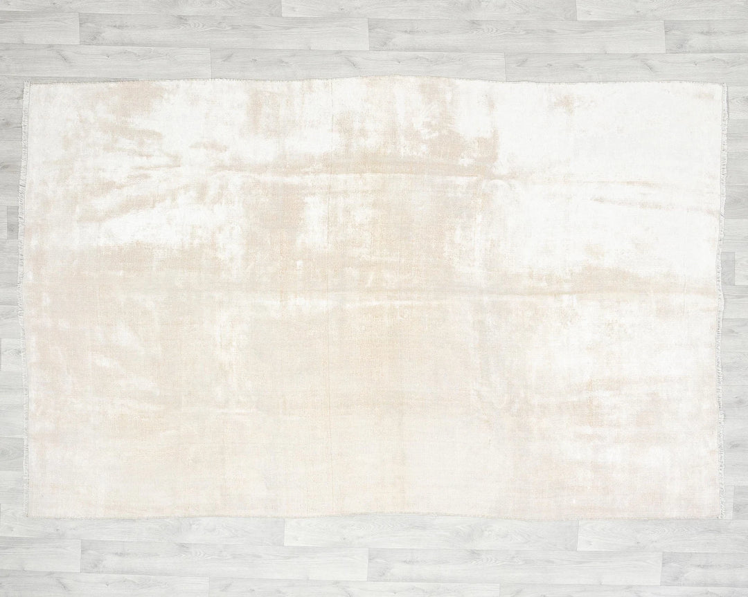 Beige Turkish Oushak Rug 5' 5" x 7' 8" Hand-Knotted | No. VR76050