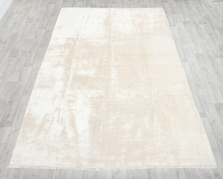 Beige Turkish Oushak Rug 5' 5" x 7' 8" Hand-Knotted | No. VR76050