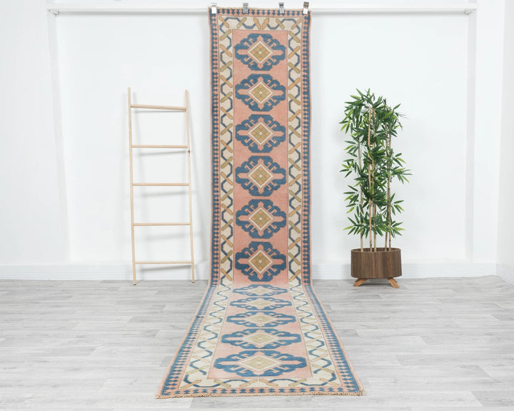 Pink Turkish Oushak Rug 2'6" x 12'10" Hand-Knotted | No. VR76106