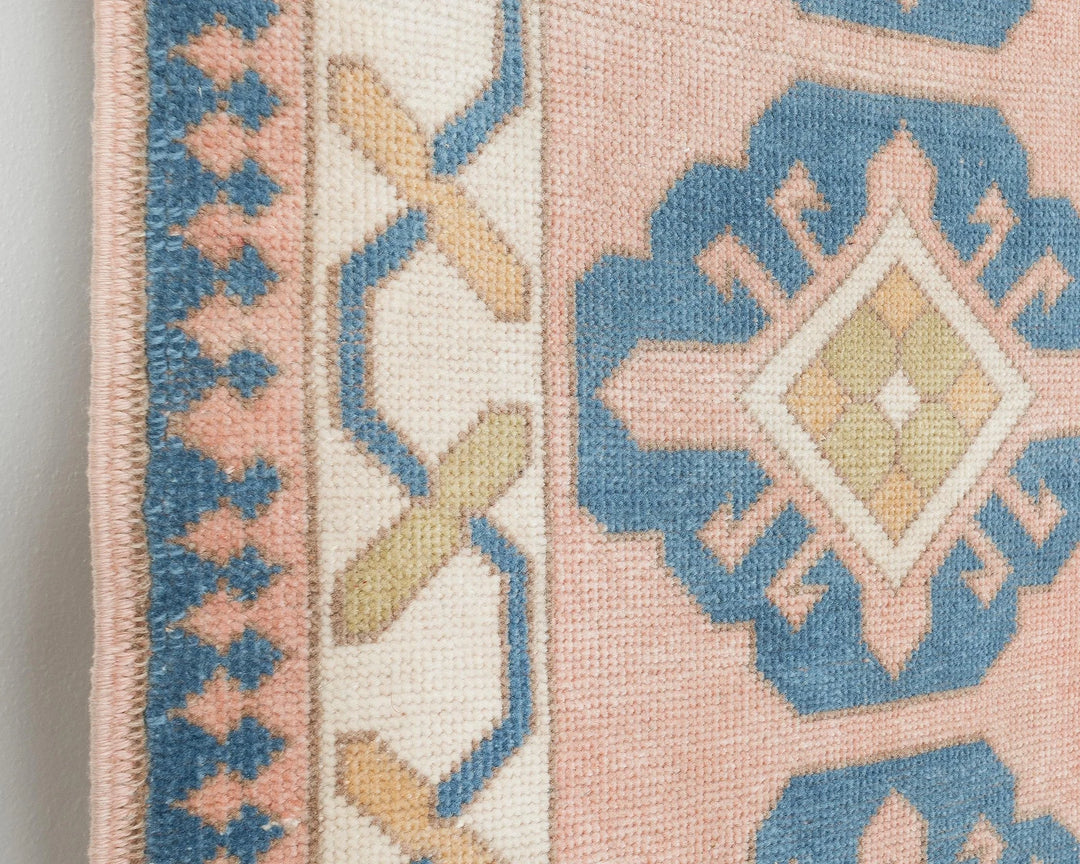 Pink Turkish Oushak Rug 2'6" x 12'10" Hand-Knotted | No. VR76106
