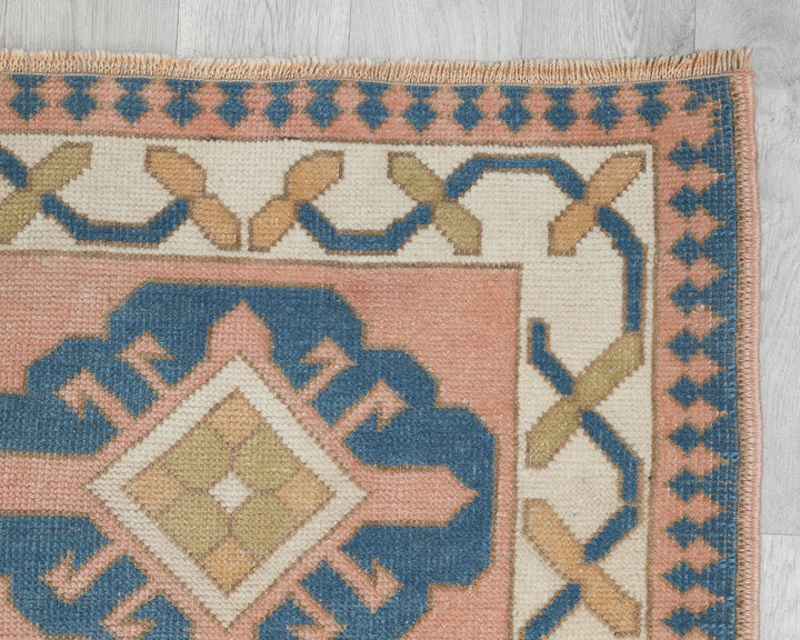 Pink Turkish Oushak Rug 2'6" x 12'10" Hand-Knotted | No. VR76106