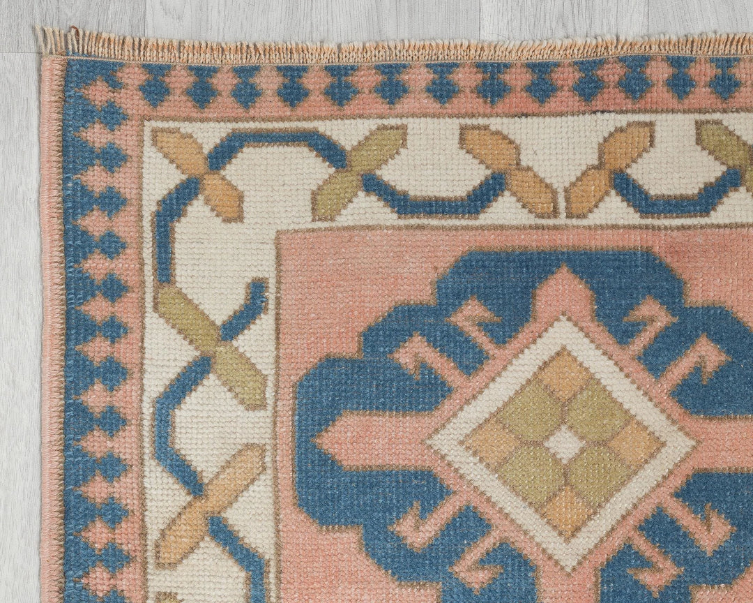 Pink Turkish Oushak Rug 2'6" x 12'10" Hand-Knotted | No. VR76106