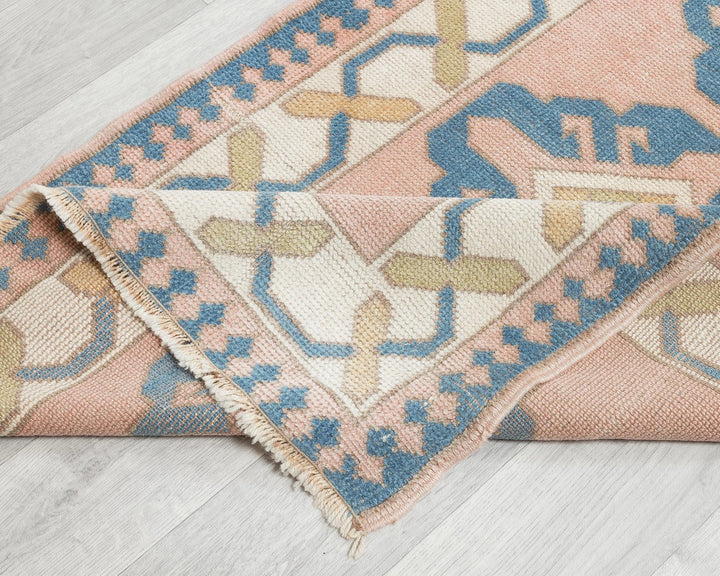 Pink Turkish Oushak Rug 2'6" x 12'10" Hand-Knotted | No. VR76106
