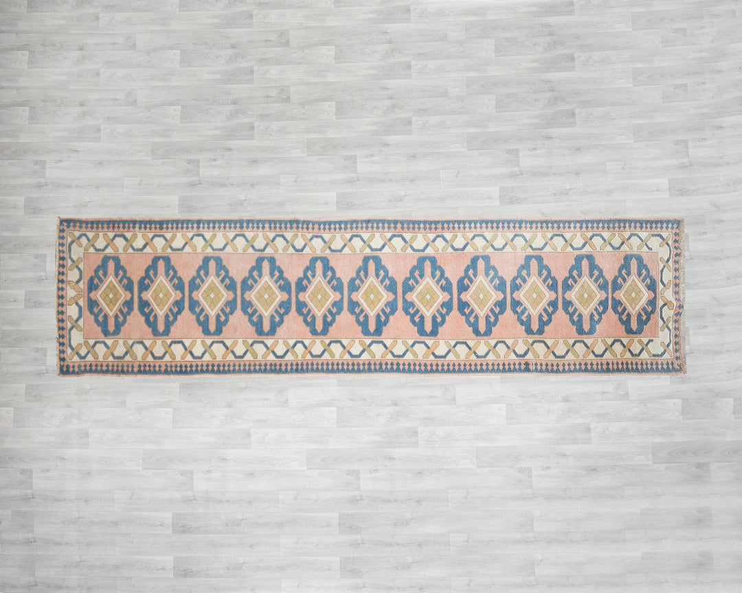 Pink Turkish Oushak Rug 2'6" x 12'10" Hand-Knotted | No. VR76106