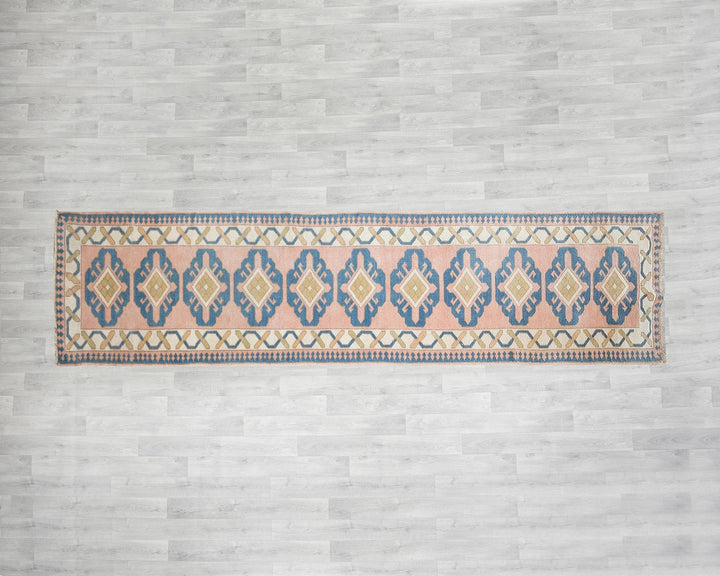 Pink Turkish Oushak Rug 2'6" x 12'10" Hand-Knotted | No. VR76106