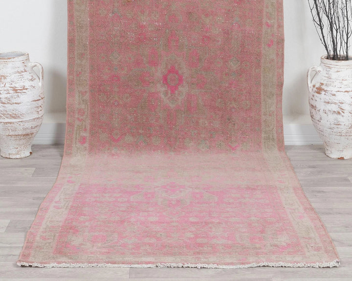 Pink Turkish Oushak Rug 3' 9" x 10' 10" Hand-Knotted | No. VR76122