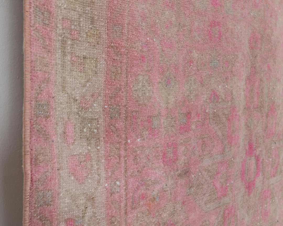 Pink Turkish Oushak Rug 3' 9" x 10' 10" Hand-Knotted | No. VR76122