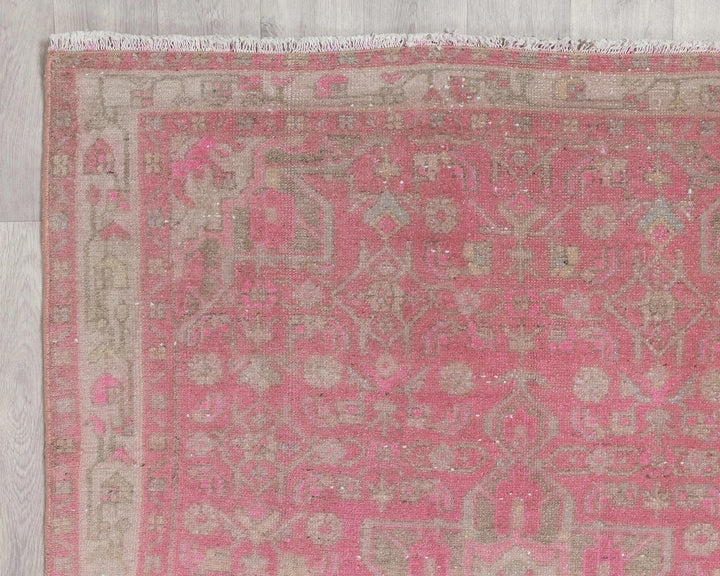Pink Turkish Oushak Rug 3' 9" x 10' 10" Hand-Knotted | No. VR76122