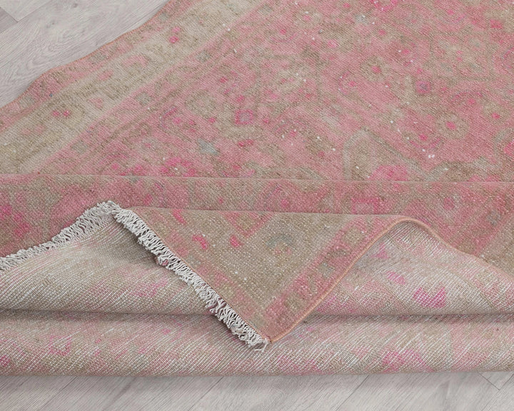 Pink Turkish Oushak Rug 3' 9" x 10' 10" Hand-Knotted | No. VR76122