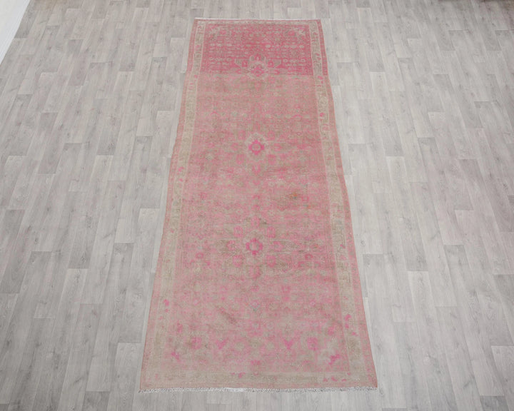 Pink Turkish Oushak Rug 3' 9" x 10' 10" Hand-Knotted | No. VR76122