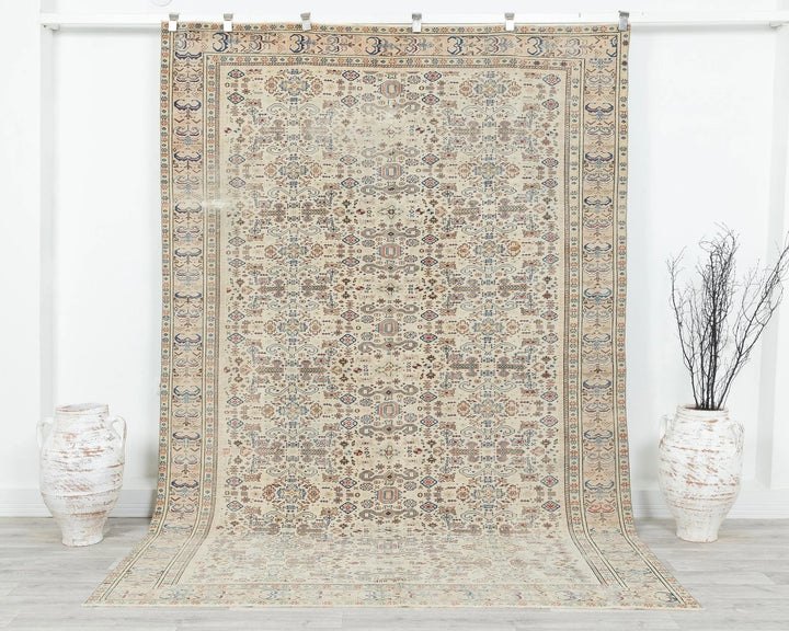 Multicolor Turkish Oushak Rug 9' 4" x 6' 5" Hand-Knotted | No. VR76143