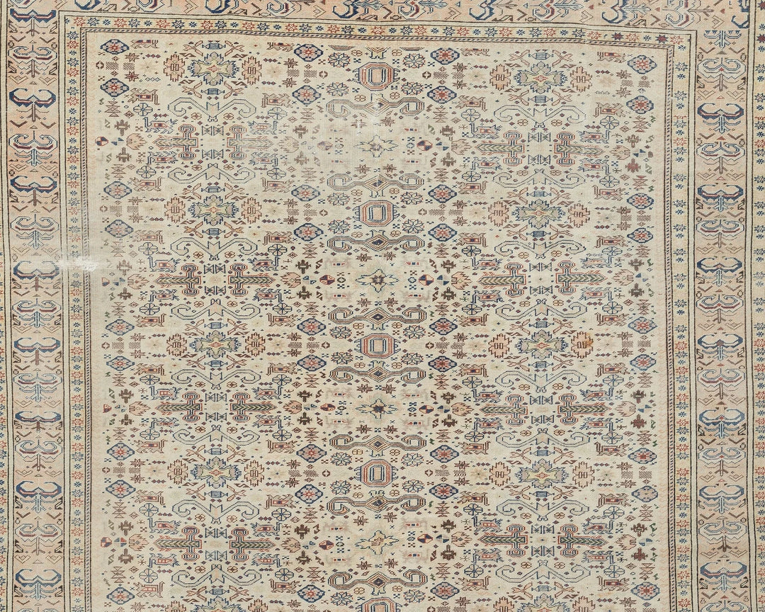 Multicolor Turkish Oushak Rug 9' 4" x 6' 5" Hand-Knotted | No. VR76143