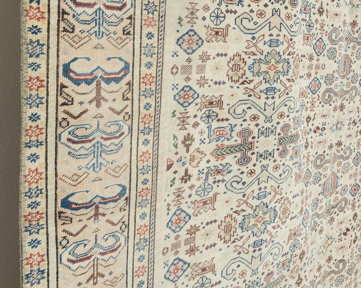 Multicolor Turkish Oushak Rug 9' 4" x 6' 5" Hand-Knotted | No. VR76143