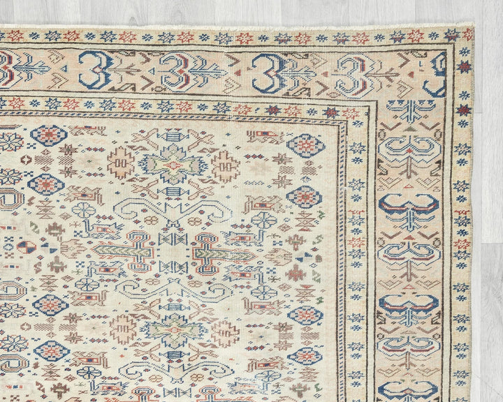 Multicolor Turkish Oushak Rug 9' 4" x 6' 5" Hand-Knotted | No. VR76143