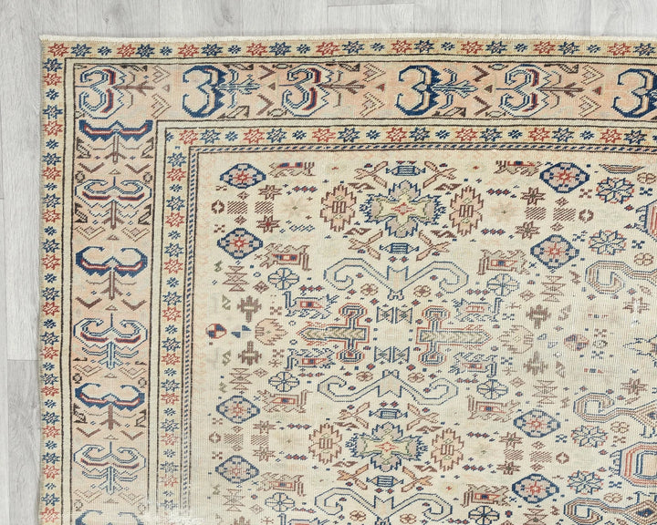 Multicolor Turkish Oushak Rug 9' 4" x 6' 5" Hand-Knotted | No. VR76143