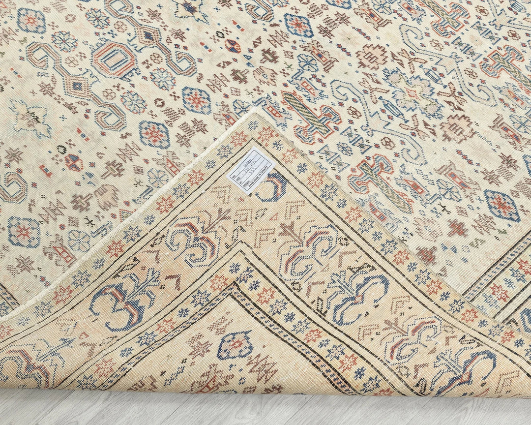 Multicolor Turkish Oushak Rug 9' 4" x 6' 5" Hand-Knotted | No. VR76143