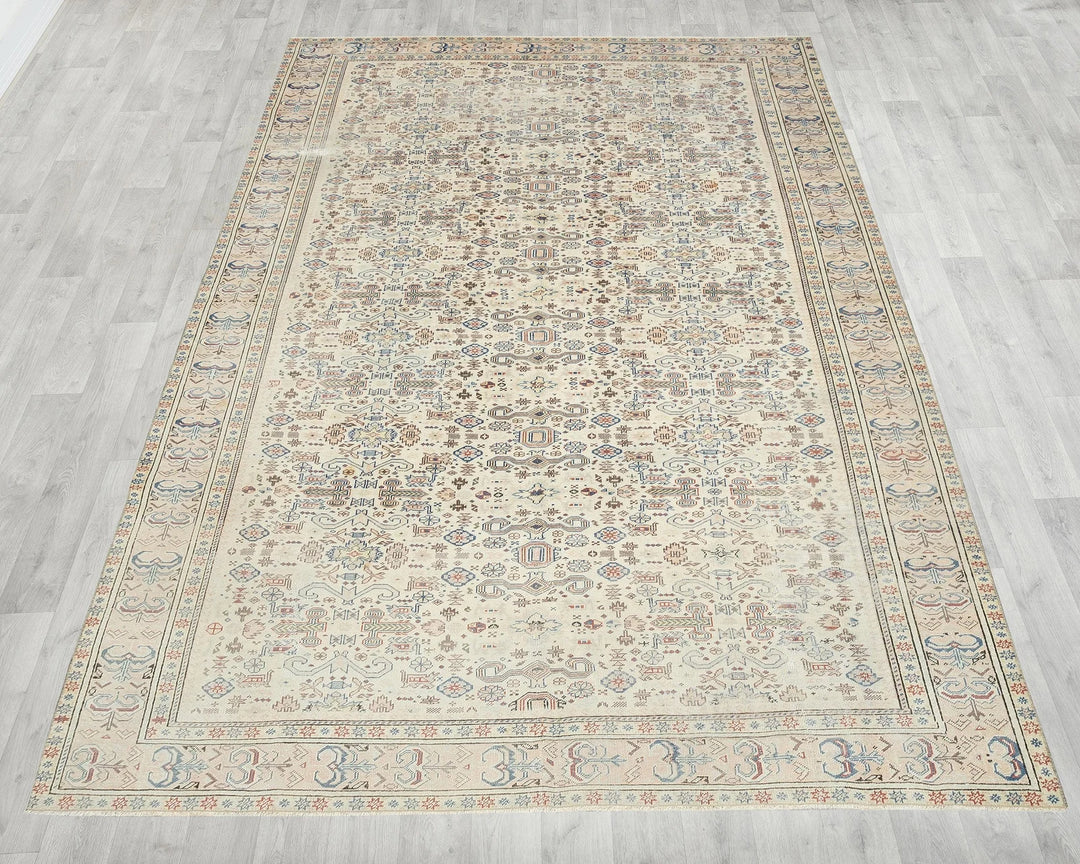 Multicolor Turkish Oushak Rug 9' 4" x 6' 5" Hand-Knotted | No. VR76143