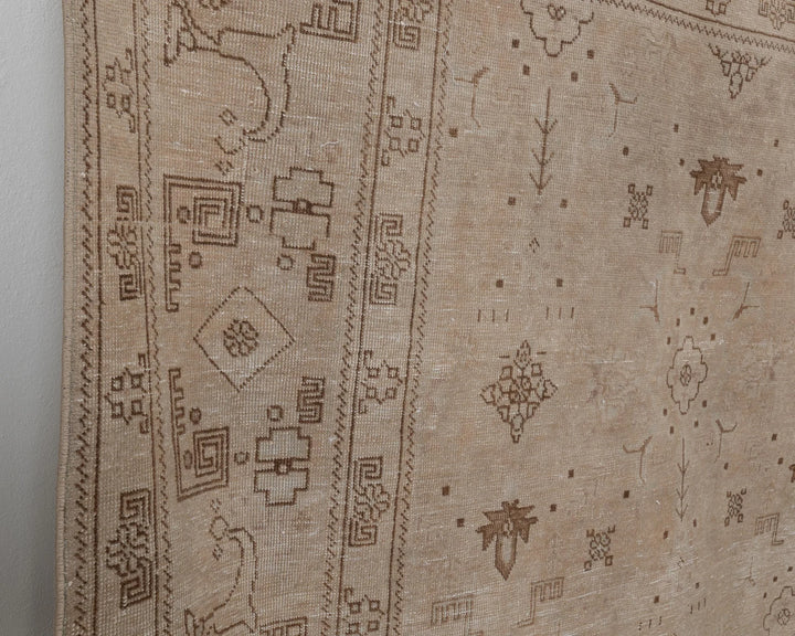Beige Turkish Oushak Rug 8' 5" x 11' 7" Hand-Knotted | No. VR76154