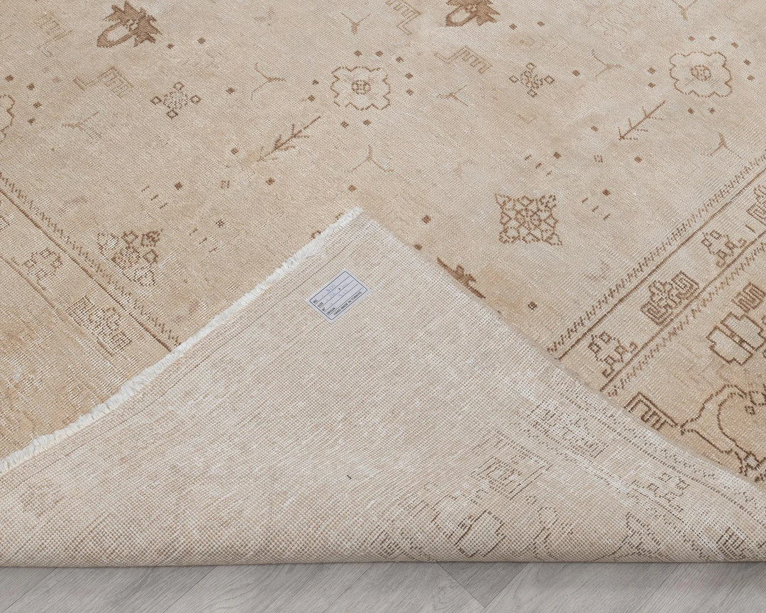 Beige Turkish Oushak Rug 8' 5" x 11' 7" Hand-Knotted | No. VR76154
