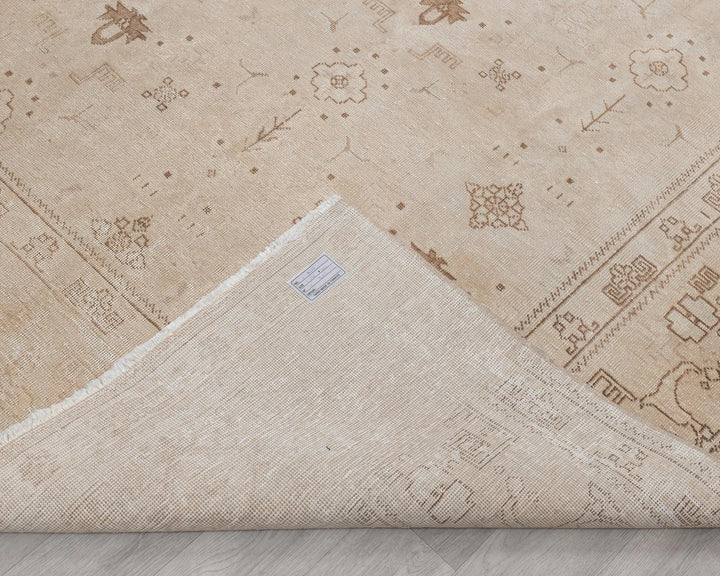 Beige Turkish Oushak Rug 8' 5" x 11' 7" Hand-Knotted | No. VR76154