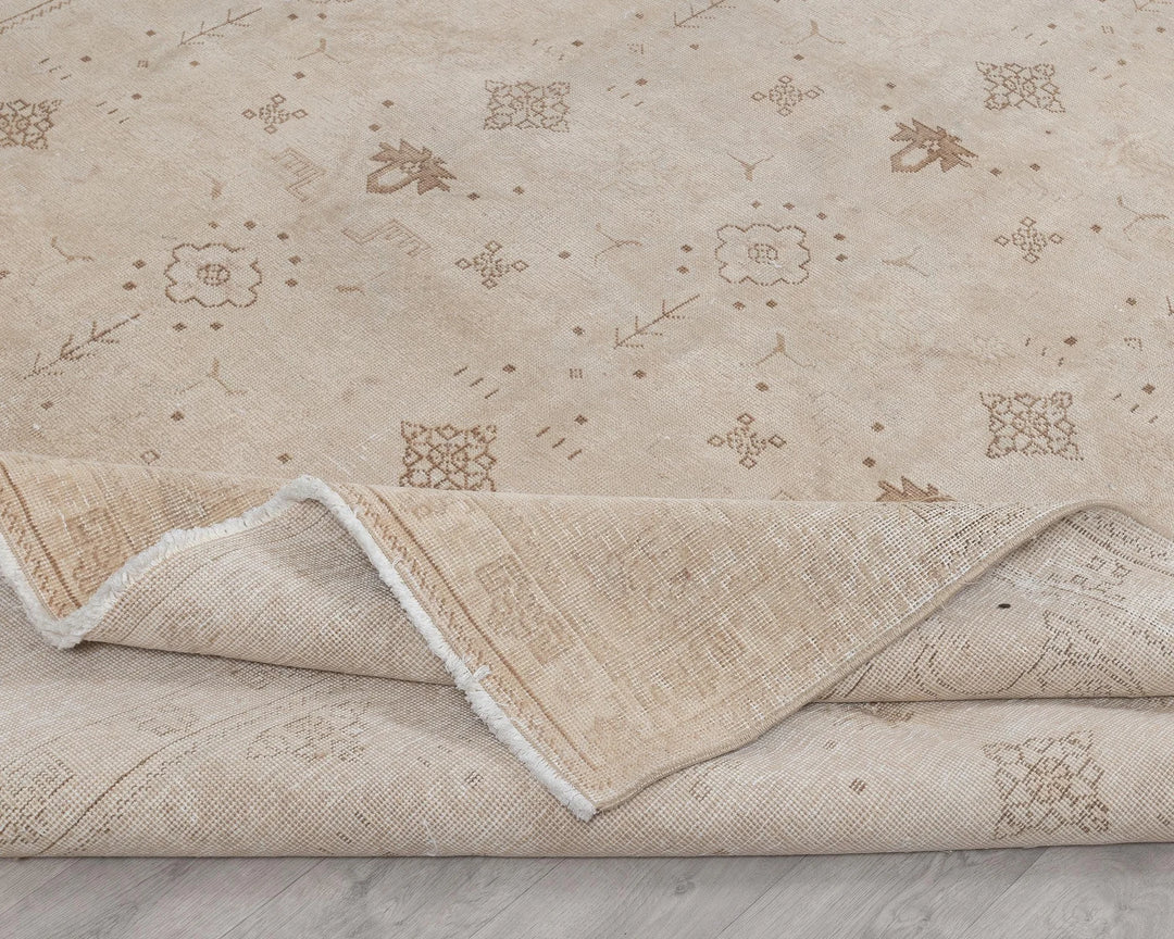 Beige Turkish Oushak Rug 8' 5" x 11' 7" Hand-Knotted | No. VR76154