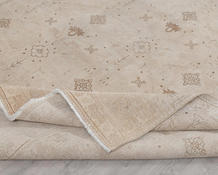 Beige Turkish Oushak Rug 8' 5" x 11' 7" Hand-Knotted | No. VR76154