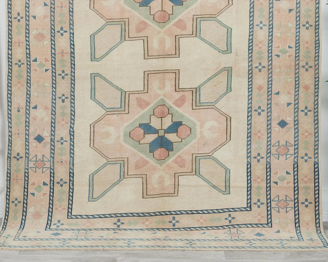 Multicolor Turkish Oushak Rug 5' 8" x 7' 7" Hand-Knotted | No. VR76164