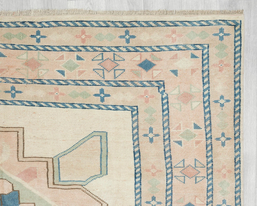 Multicolor Turkish Oushak Rug 5' 8" x 7' 7" Hand-Knotted | No. VR76164