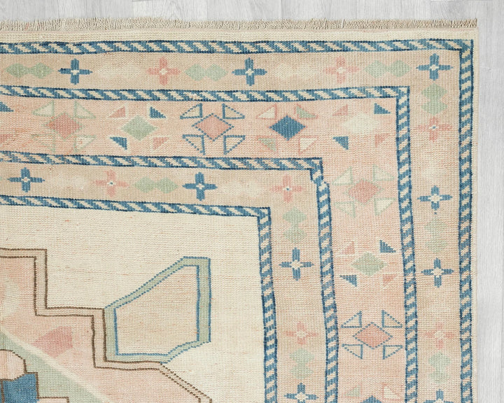 Multicolor Turkish Oushak Rug 5' 8" x 7' 7" Hand-Knotted | No. VR76164