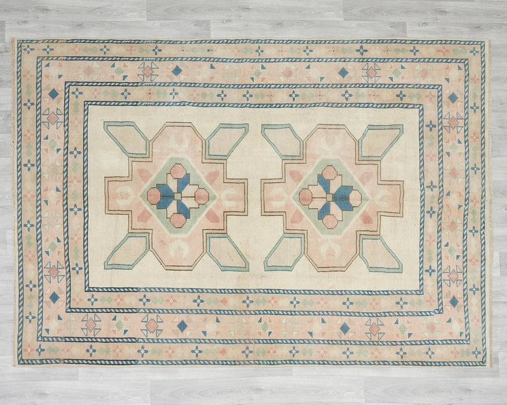 Multicolor Turkish Oushak Rug 5' 8" x 7' 7" Hand-Knotted | No. VR76164