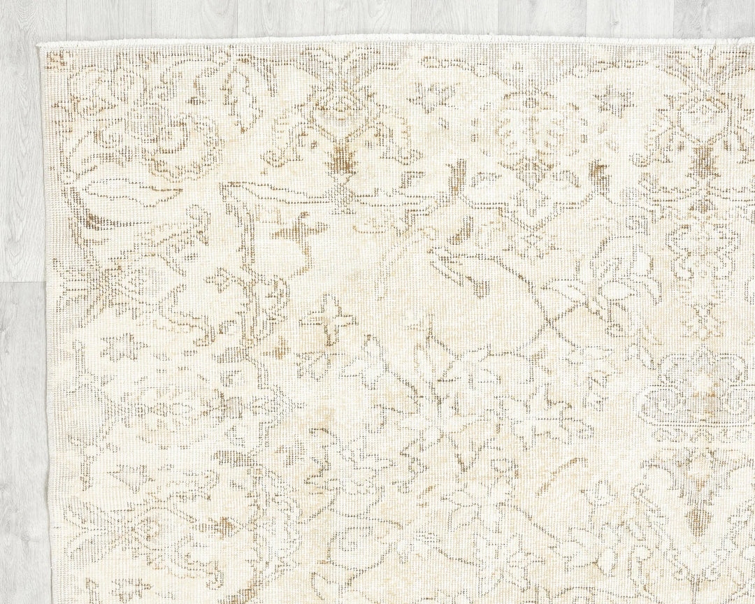 Beige Turkish Oushak Rug 9' 6" x 10' Hand-Knotted | No. VR76301