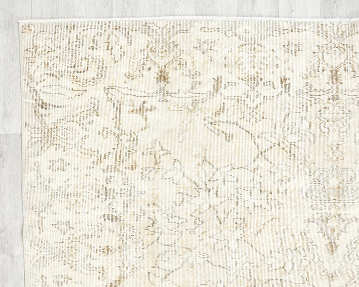 Beige Turkish Oushak Rug 9' 6" x 10' Hand-Knotted | No. VR76301