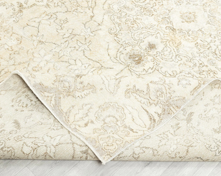 Beige Turkish Oushak Rug 9' 6" x 10' Hand-Knotted | No. VR76301