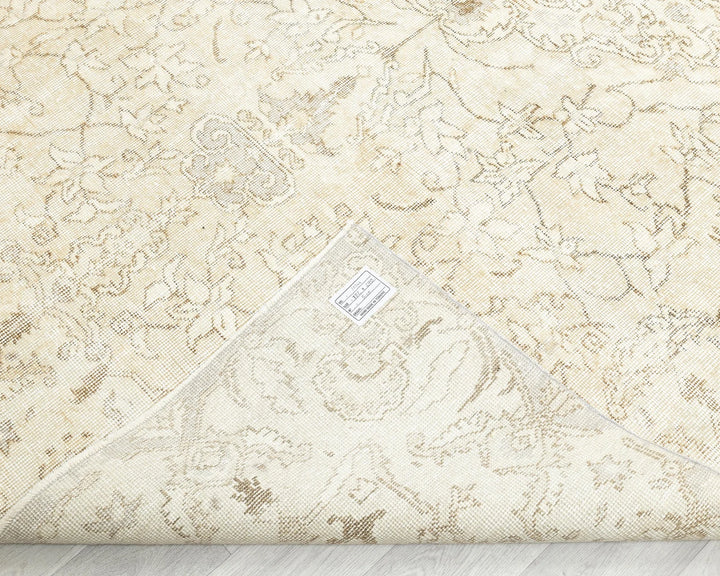 Beige Turkish Oushak Rug 9' 6" x 10' Hand-Knotted | No. VR76301