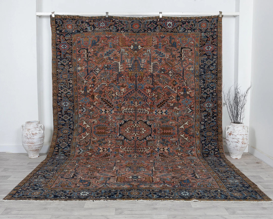 Multicolor Turkish Oushak Rug 8'7" x 11'2" Hand-Knotted