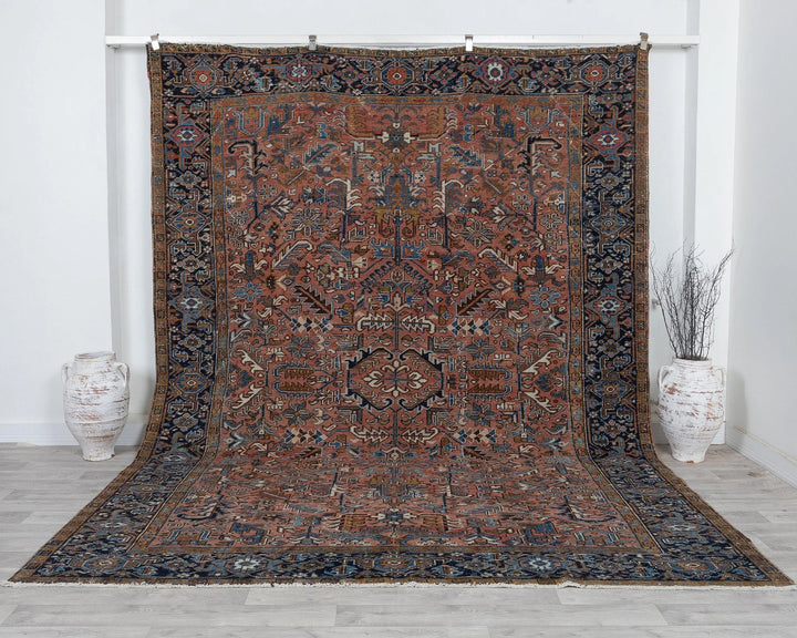 Multicolor Turkish Oushak Rug 8'7" x 11'2" Hand-Knotted