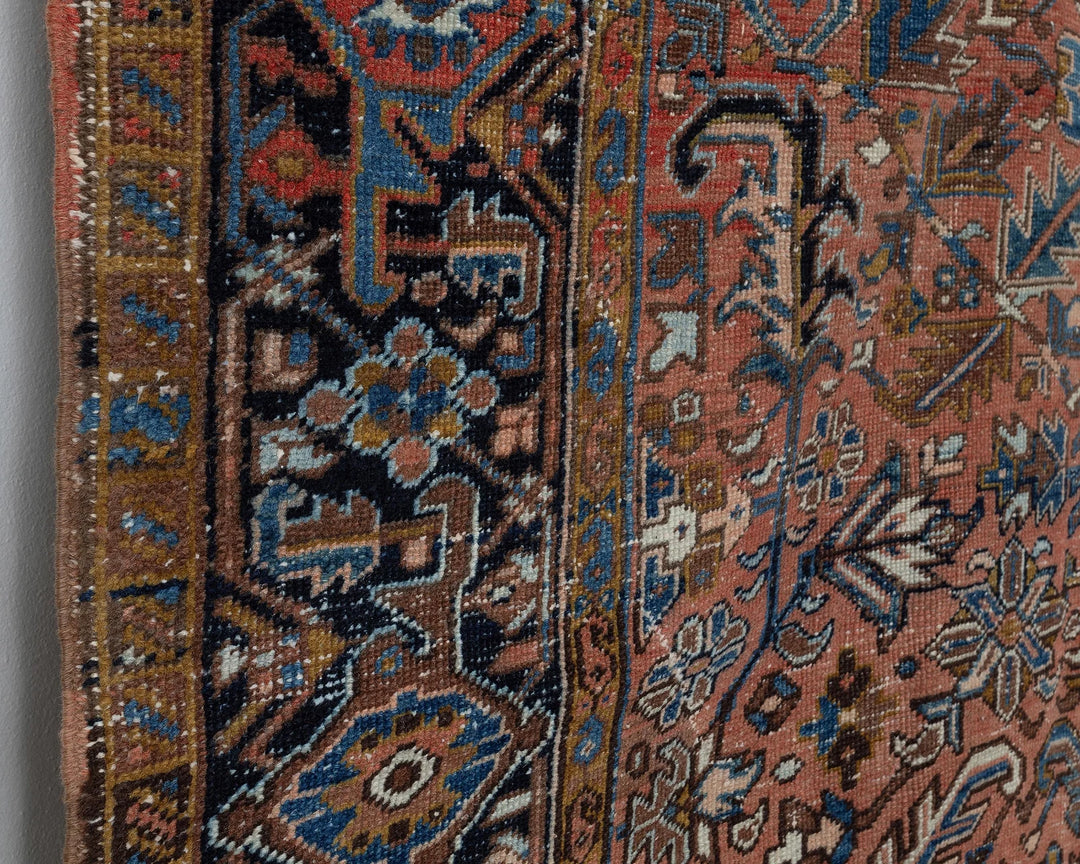 Multicolor Turkish Oushak Rug 8'7" x 11'2" Hand-Knotted close-up