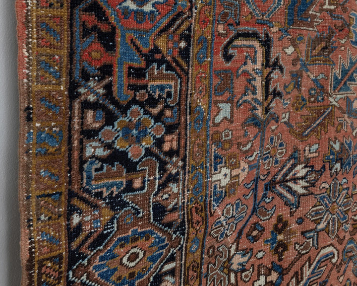 Multicolor Turkish Oushak Rug 8'7" x 11'2" Hand-Knotted close-up