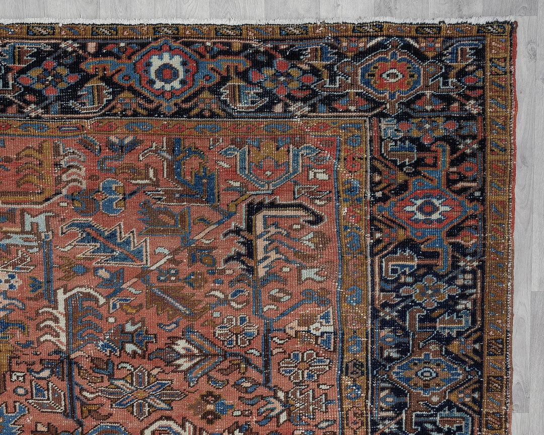 Multicolor Turkish Oushak Rug 8'7" x 11'2" Hand-Knotted pattern