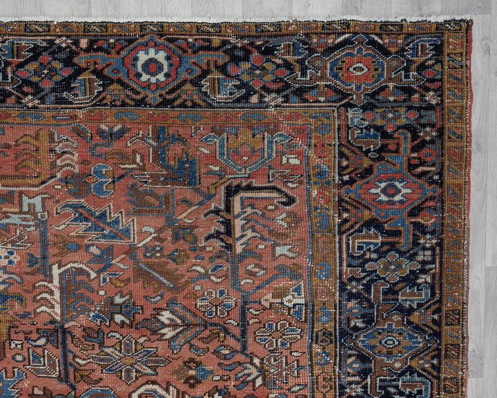 Multicolor Turkish Oushak Rug 8'7" x 11'2" Hand-Knotted pattern