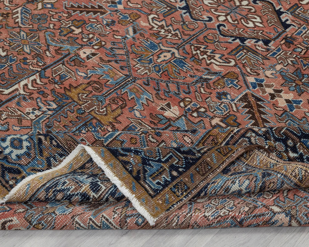 Multicolor Turkish Oushak Rug 8'7" x 11'2" Hand-Knotted field