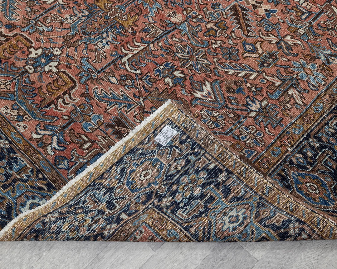 Multicolor Turkish Oushak Rug 8'7" x 11'2" Hand-Knotted texture