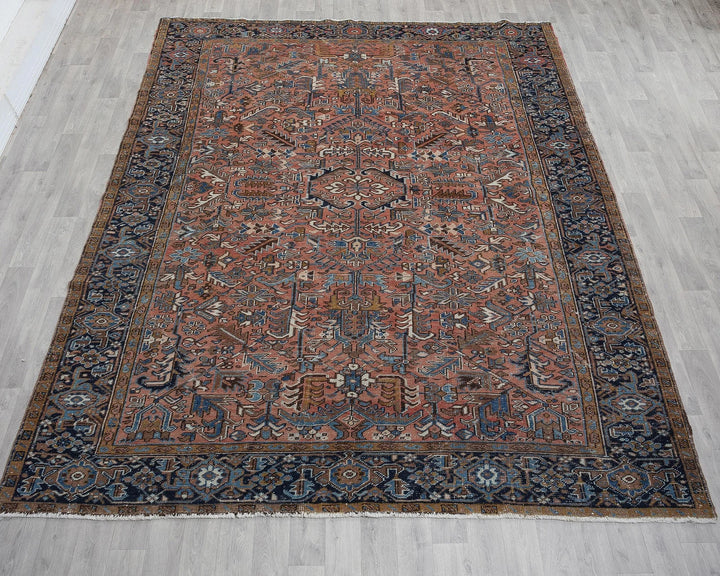 Multicolor Turkish Oushak Rug 8'7" x 11'2" Hand-Knotted reverse