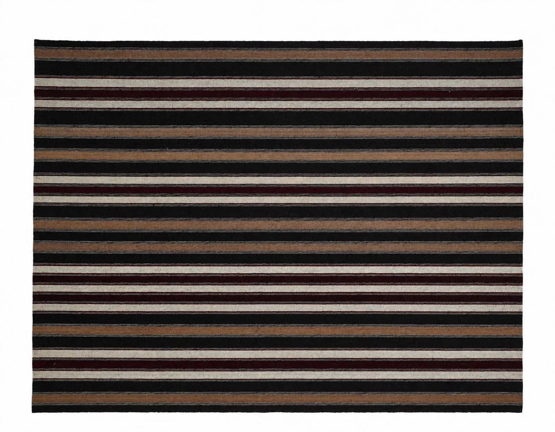 Brown Turkish Kilim Rug 9' 6" x 12' 10" Flat-Weave | No. VR76354