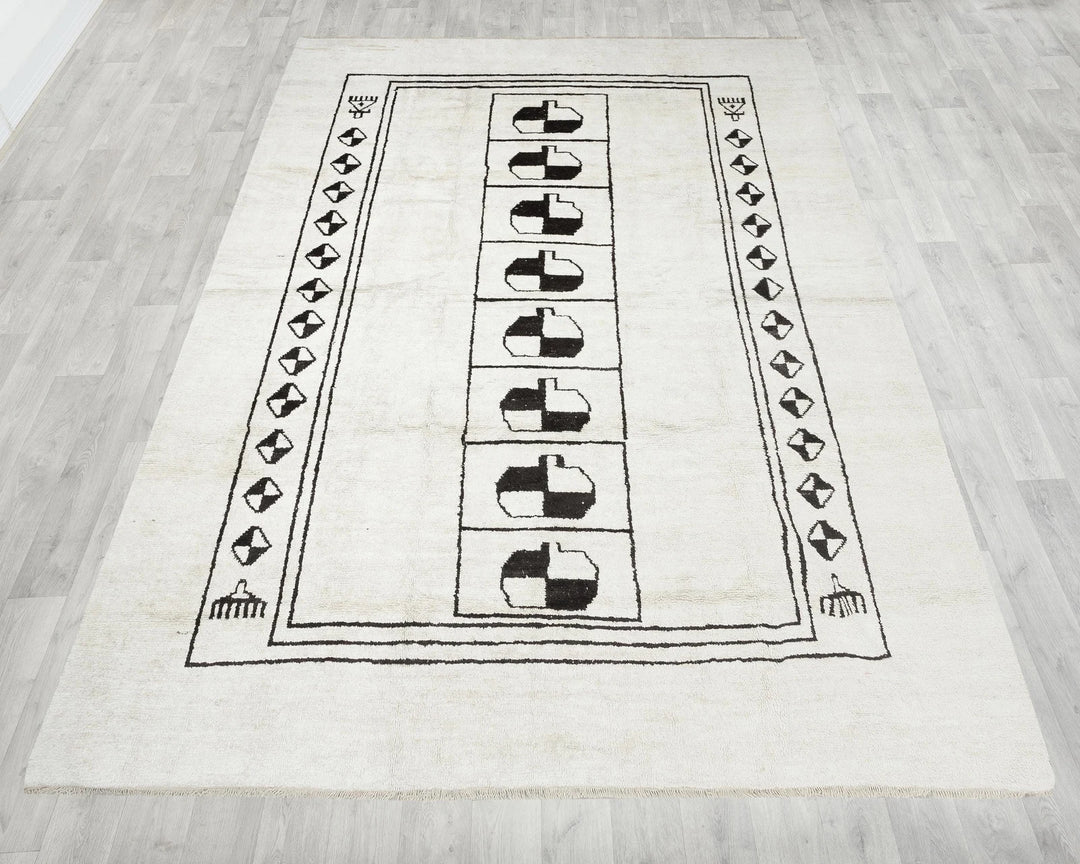White Vintage Turkish Rug 10' 2" x 12' 4" | No. VR76768