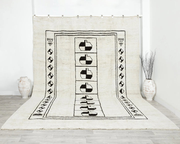 White Vintage Turkish Rug 10' 2" x 12' 4" | No. VR76768